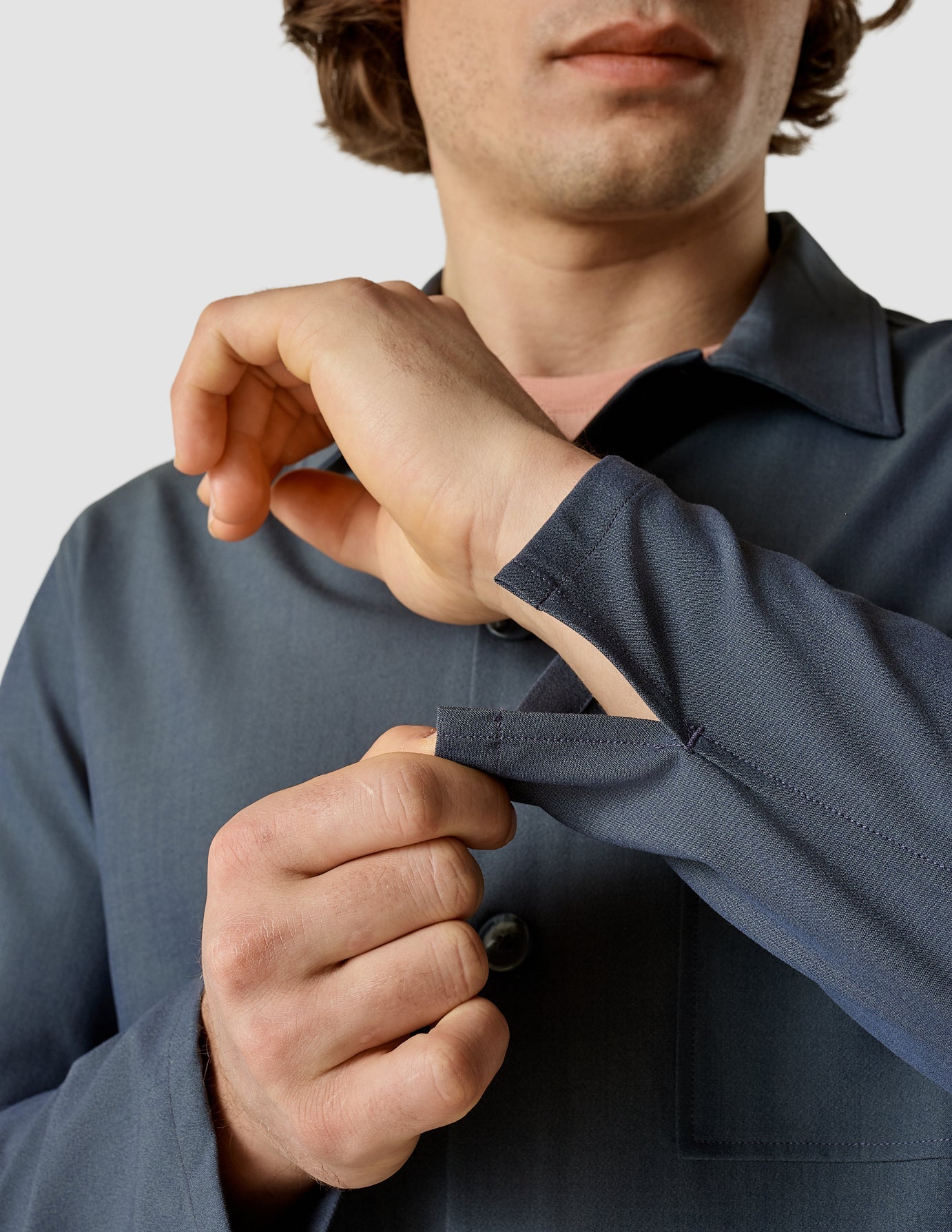 Tech Linen Overshirt Navy